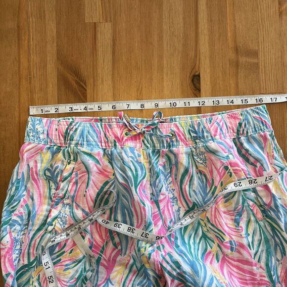 Lilly Pulitzer Linen Pants Size Large Taron Pants Sea Turtle Soiree Colorful - Picture 14 of 16